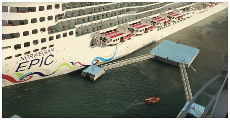 Огромный круизный лайнер снес часть причала в столице Пуэрто-Рико