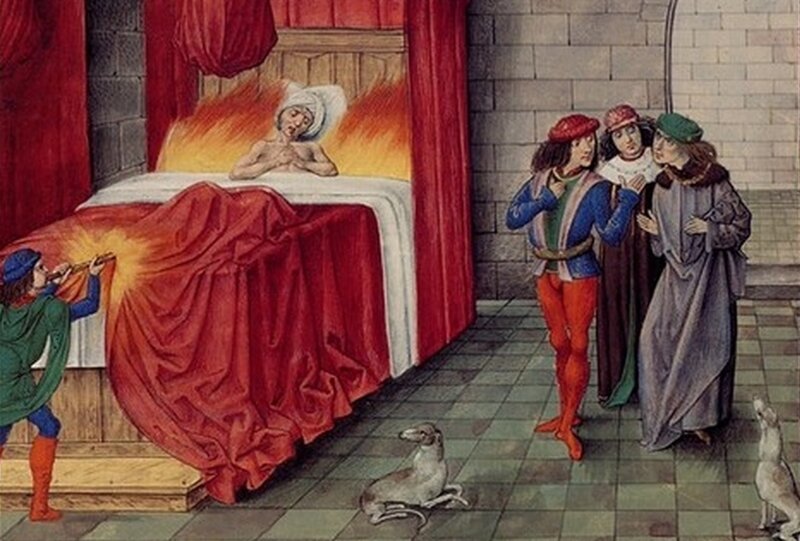 Король Наварры Карл II, 1386 год: сгорел от свечи служанки