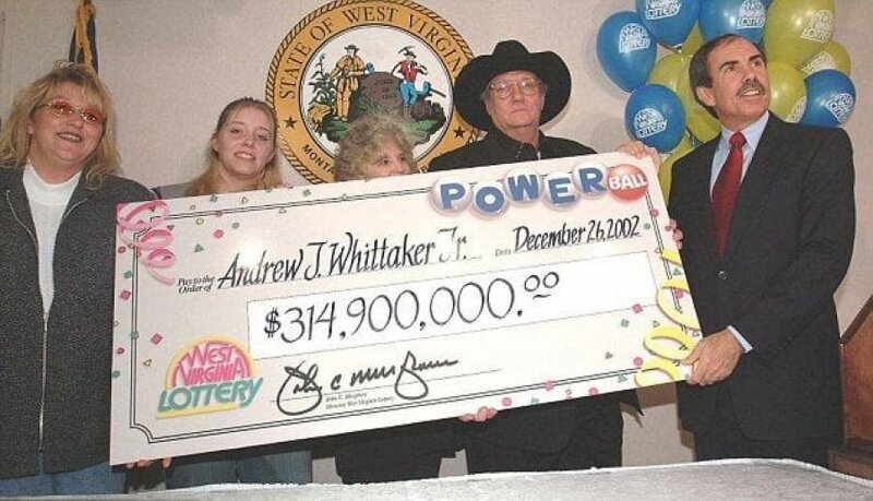Эндрю Джексон Уиттакер, 315 млн долларов, Национальная лотерея, 2002 год.