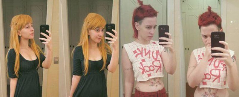 Фото девушек до, и после того как стали феминистками