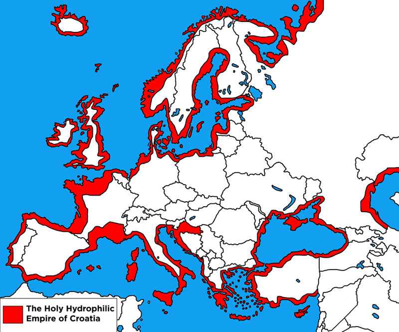 Карта "Великой Хорватии" к 2053 году