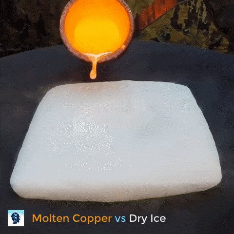 Расплавленная медь vs сухой лед