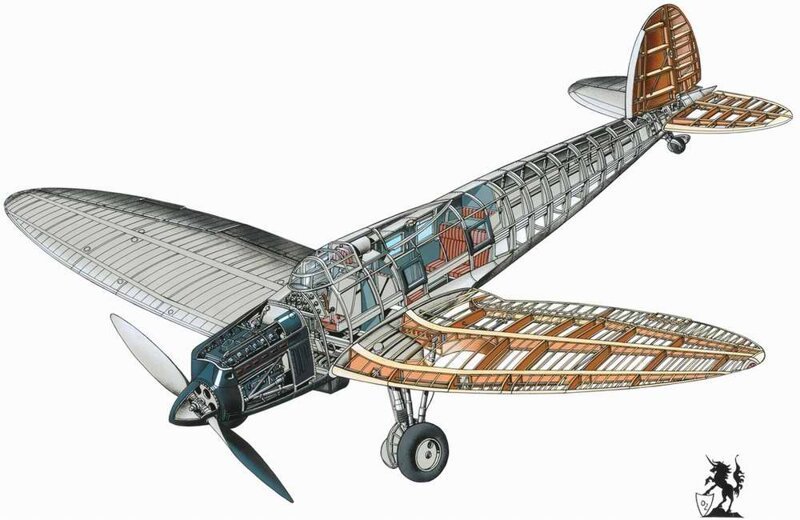 Heinkel He 70 Airliner - пассажирский, почтовый самолет, 1932 год (Германия)