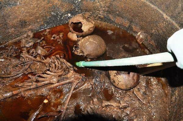 5. В зловещем египетском саркофаге обнаружили три скелета