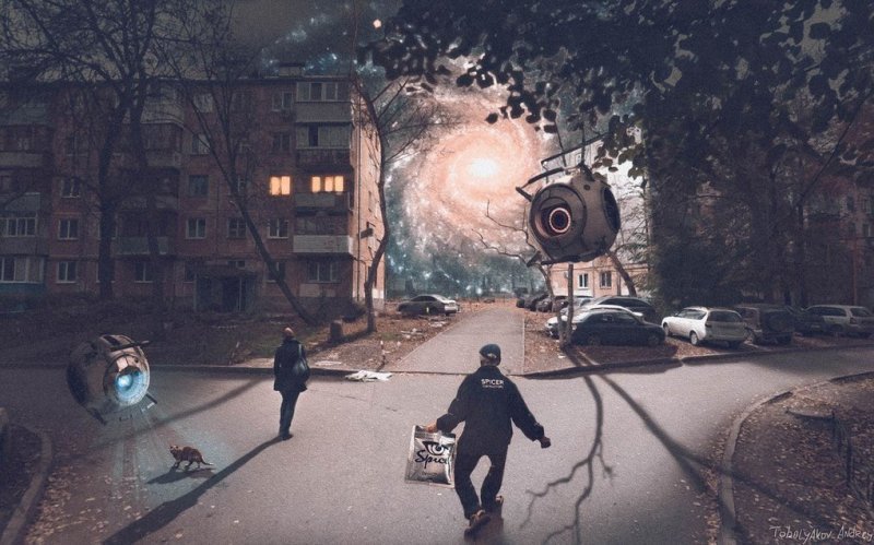 Студент из Самары показывает Россию будущего, добавляя панорамам улиц немного киберпанка