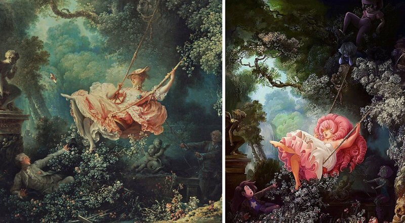 5. Картина «Качели» (Жан-Оноре Фрагонар) и аниме «Розовый кварц»