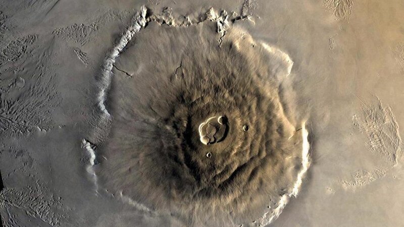 6. Олимп, потухший вулкан на Марсе