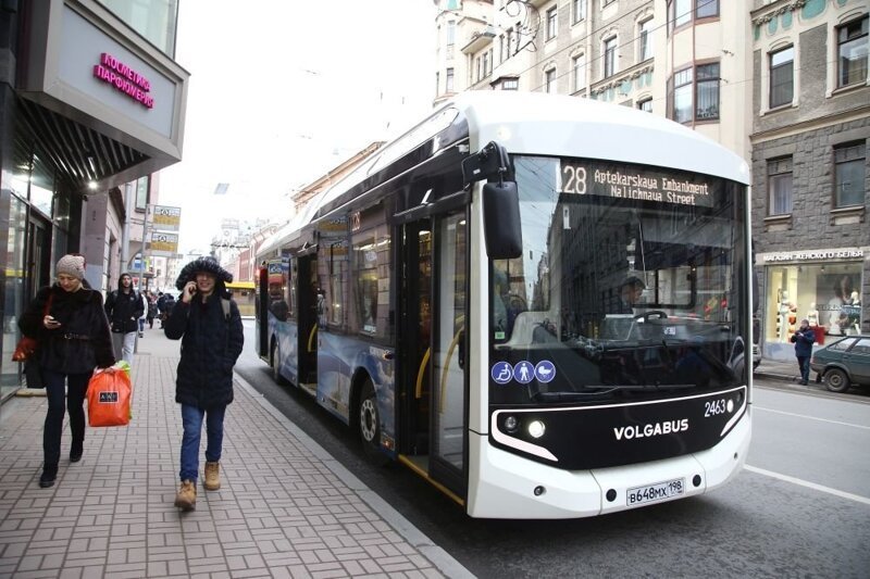 В Санкт-Петербурге на линию вышли первые электробусы VOLGABUS