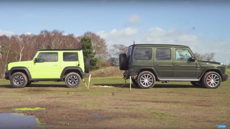 Перетягивание каната: Mercedes-AMG G63 против Suzuki Jimny