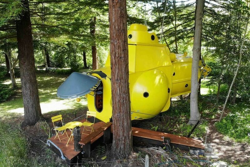 Новозеландец построил желтую подводную лодку в лесу