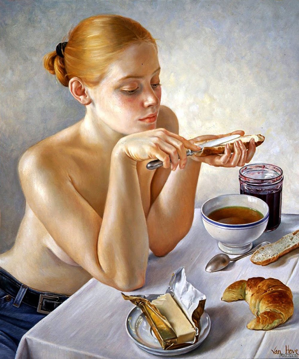 Рисунок завтрак с человеком