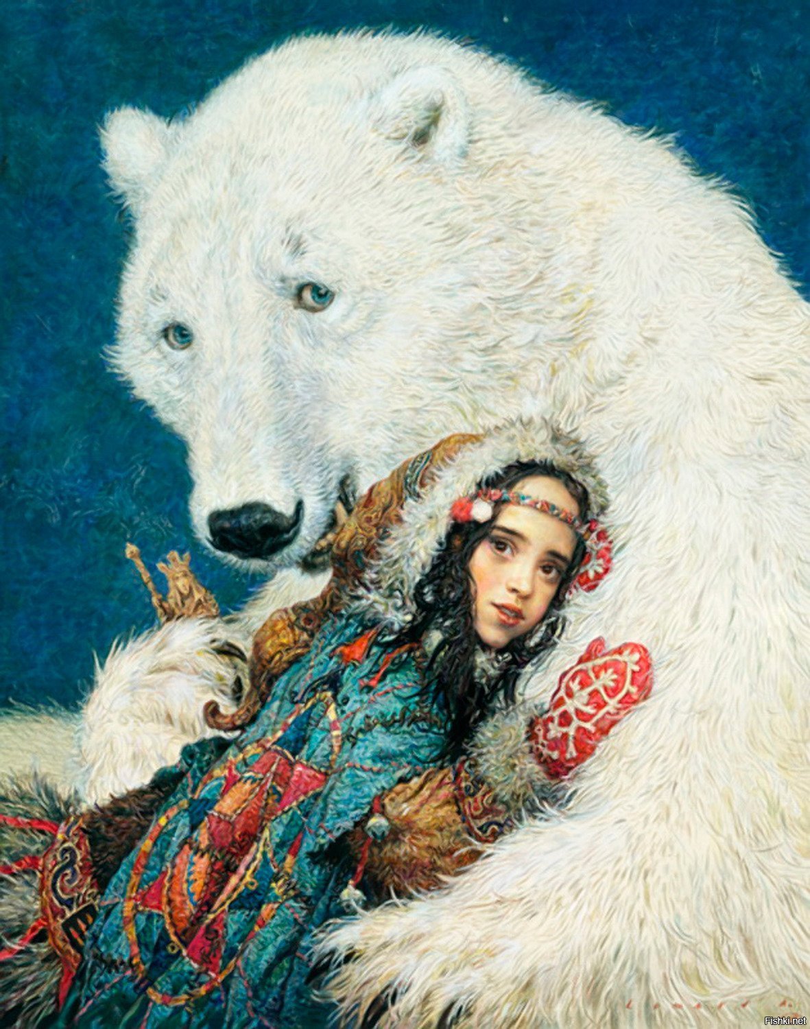 Девушка И Медведь Рисунок