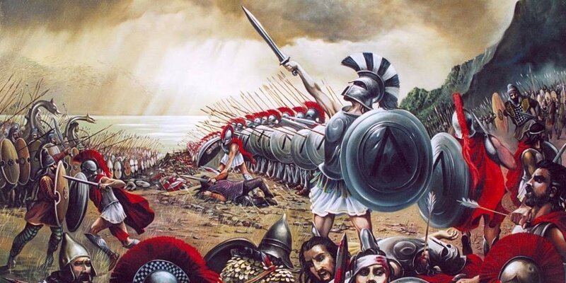 4. В битве при Фермопилах с персами сражались триста спартанцев царя Леонида. 