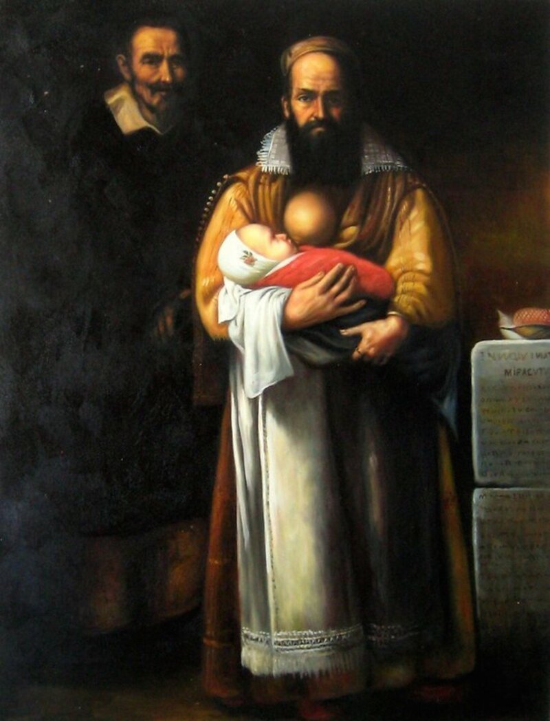 «Портрет бородатой женщины с мужем и сыном» Хосе Рибера