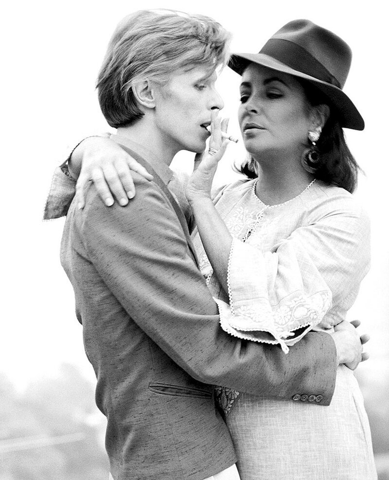Elizabeth Taylor& David Bowie, 1977