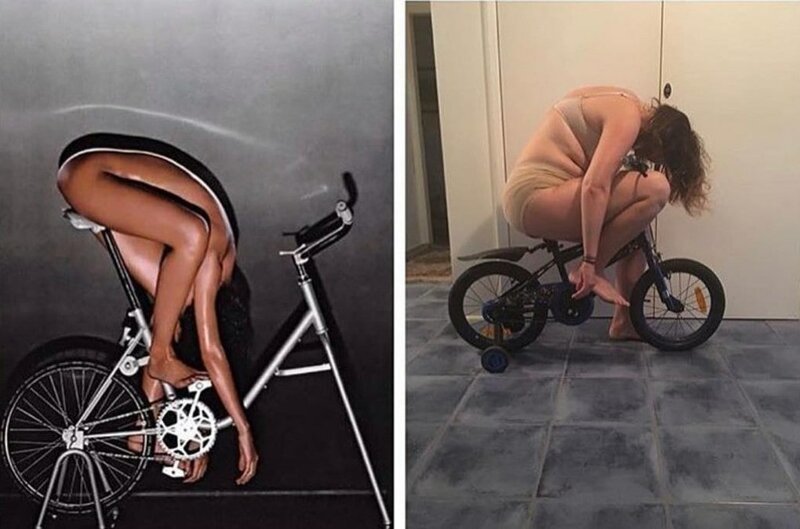 Австралийка пародирует гламурные фото, показывая, как нелепо на них бы смотрелись обычные люди