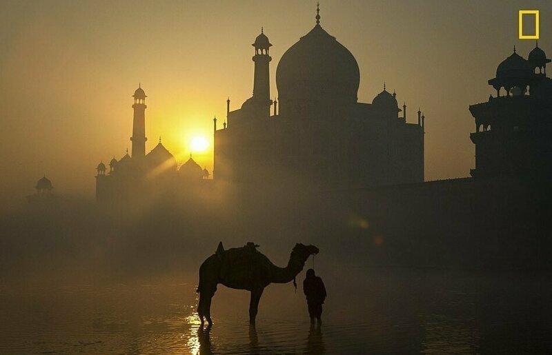 Тадж-Махал на фоне восходящего солнца, Индия (Фото: Джон О.)