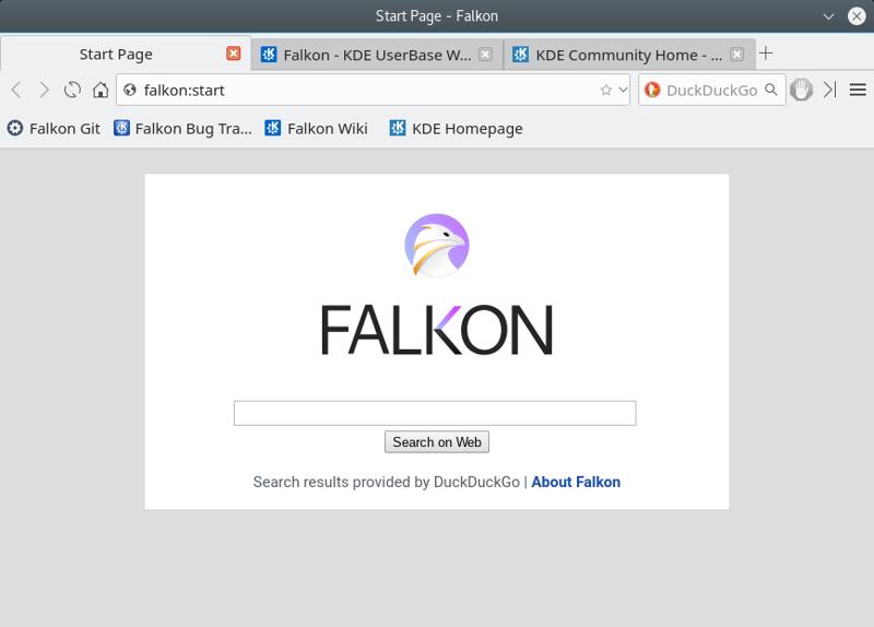 В KaOS браузером по умолчанию является Falkon