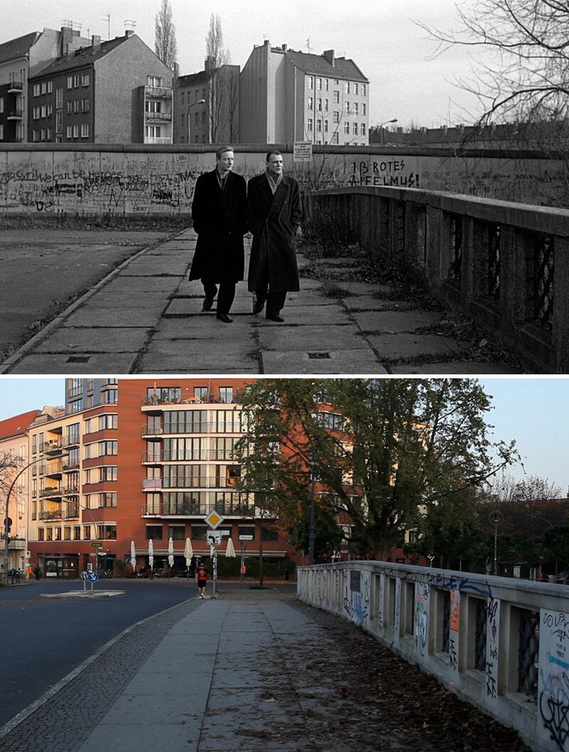 "Небо над Берлином", стена на мосту, 1987 - 2017