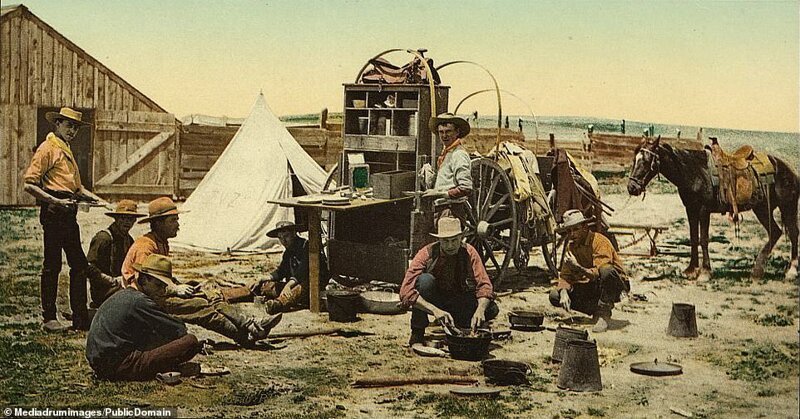 Золотоискатели за обедом, Колорадо, 1880-е