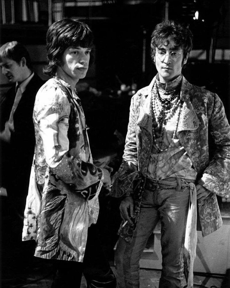 29. Мик Джаггер и Джон Леннон, студии звукозаписи Эбби-Роуд, Лондон, 1967