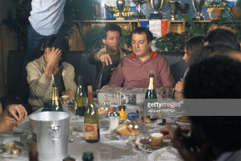 Клод Зиди и Колюш на съемочной площадке фильма "Инспектор-разиня", 1983 год 