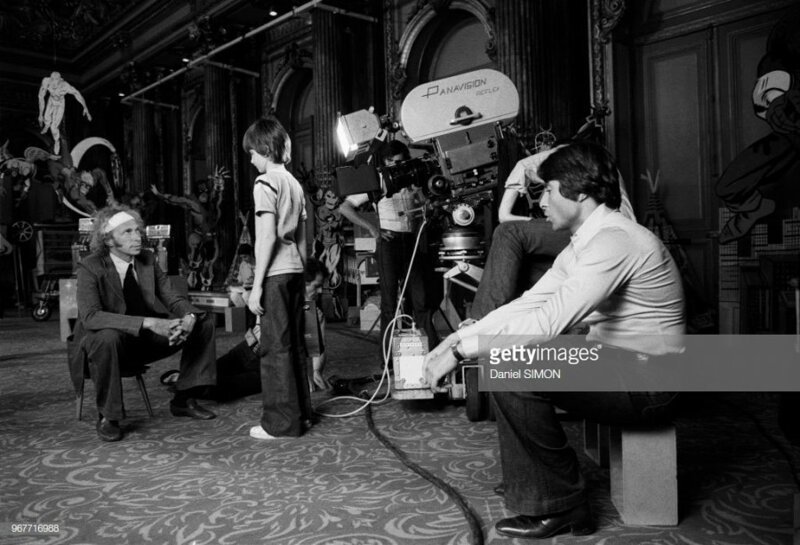 Пьер Ришар, Фабрис Греко, режиссер Франсис Вебер во время съемок фильма "Игрушка" в Париже 31 августа 1976 года