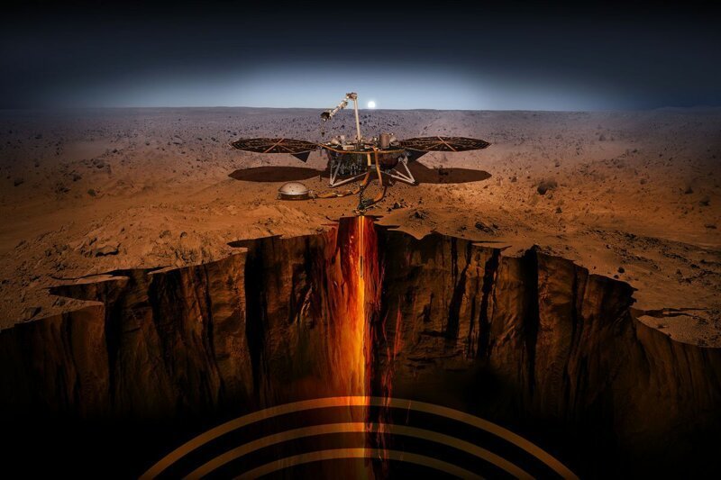 Исследовательский аппарат Mars Insight зарегистрировал первое "марсотрясение" !!!