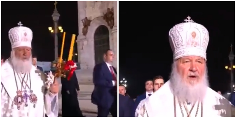"На бога надейся": патриарх Кирилл появился на Крёстном ходе в окружении охранников ФСО