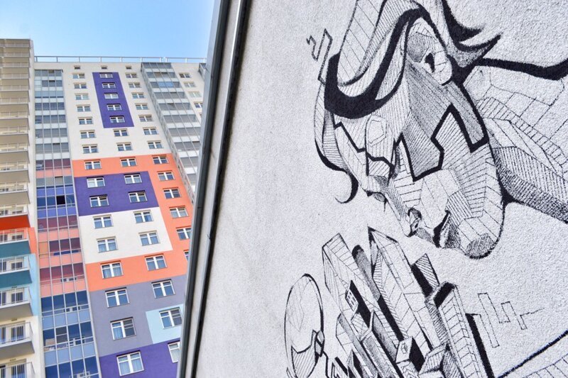 Уличное искусство: какими художник увидел жителей новостроек