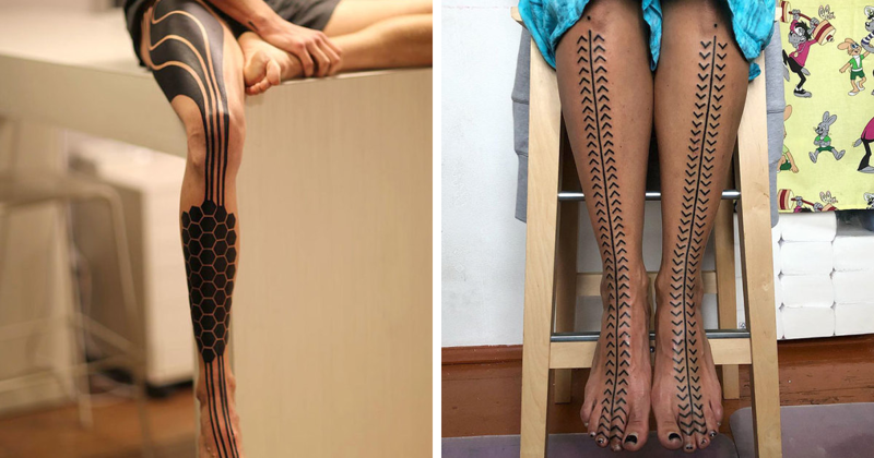 Татуировки на ногах для девушек и мужчин