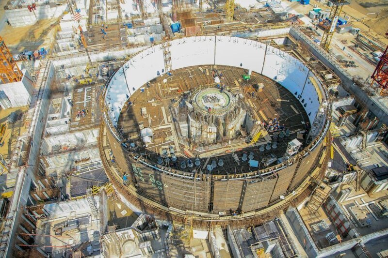 На энергоблоке № 1 Курской АЭС-2 завершился монтаж первого яруса внутренней защитной оболочки
