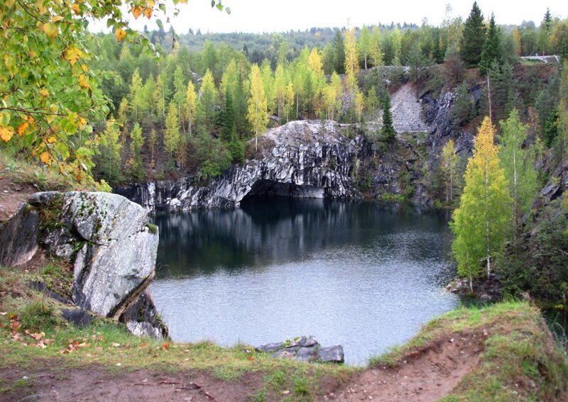 Карелия. Сортавала. Мраморный карьер Рускеала. Водопады, где снимали "А зори здесь тихие"