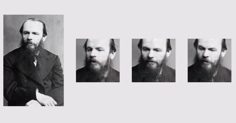 Одним из первых оживили портрет писателя Федора Достоевского