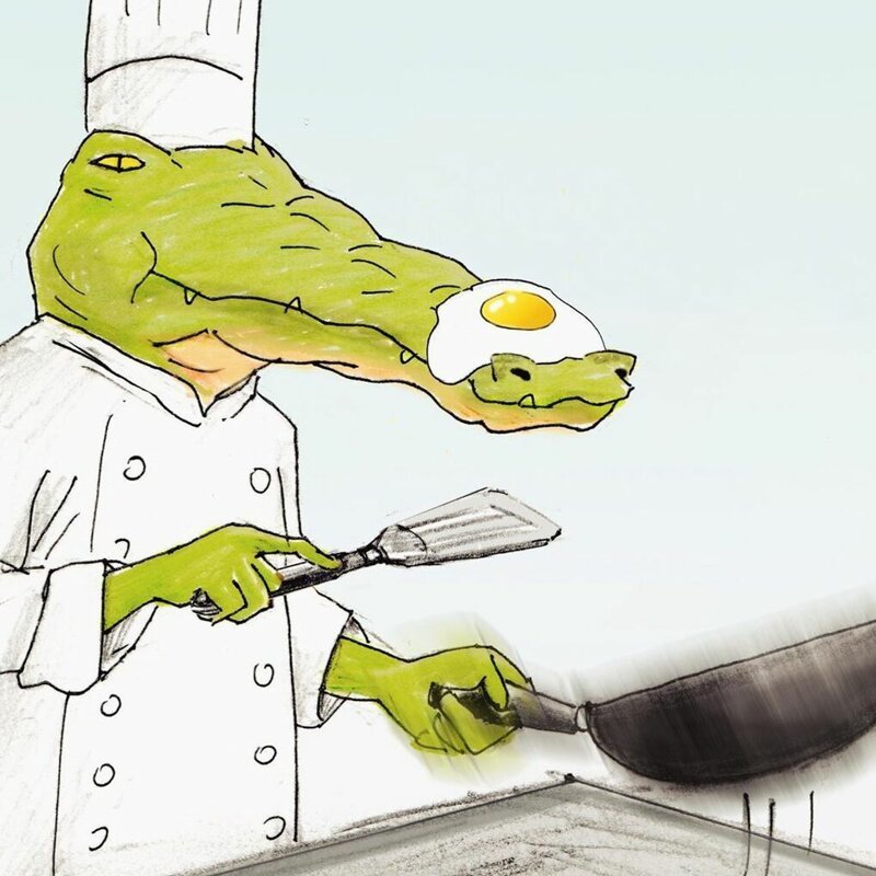 1. Крокодил-шеф-повар