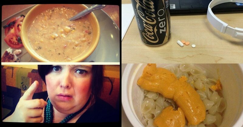 Пользователи сети поделились фото своего самого ужасного офисного обеда