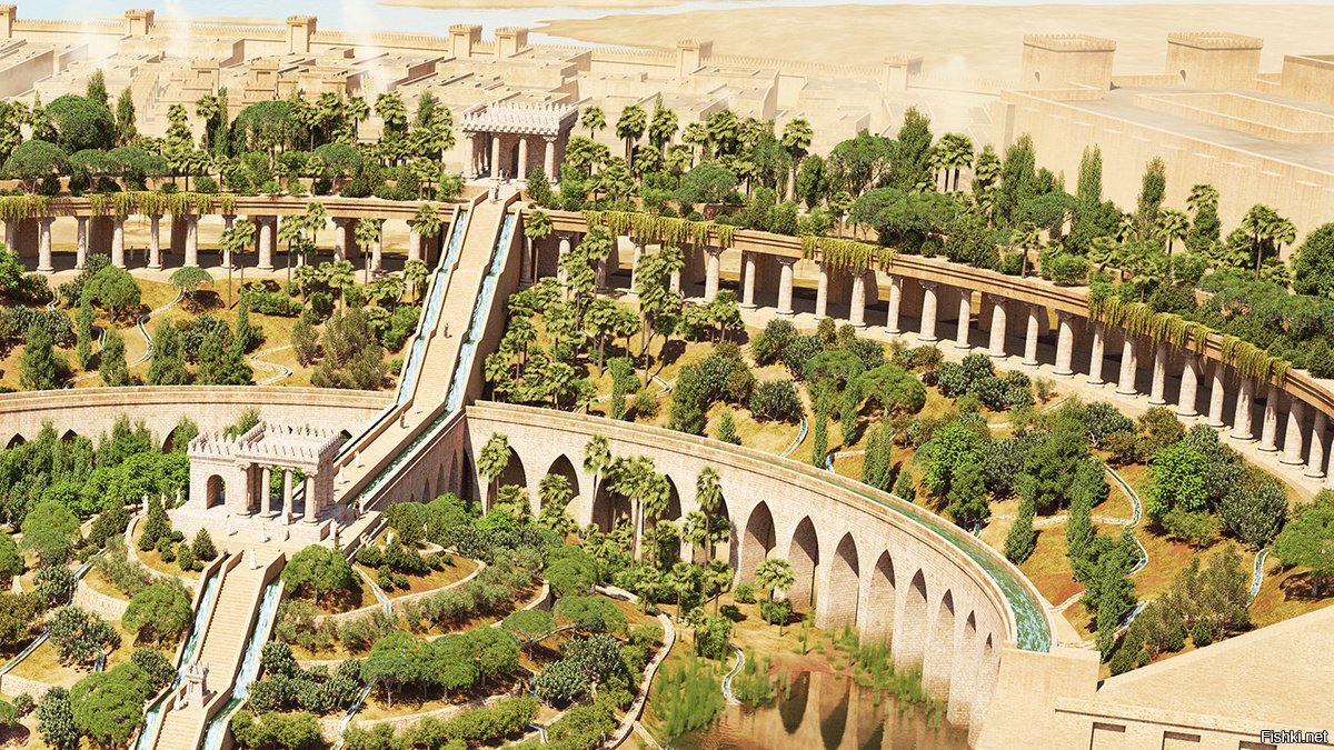 Висячие сады семирамиды в вавилоне фото