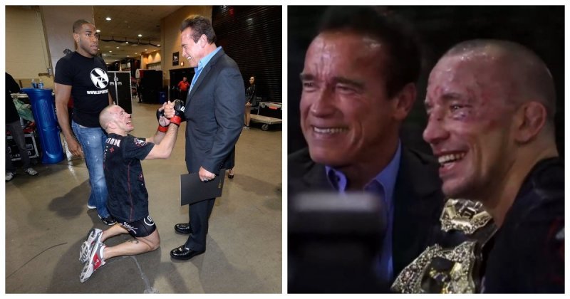  Боец UFC встретил после боя своего кумира детства