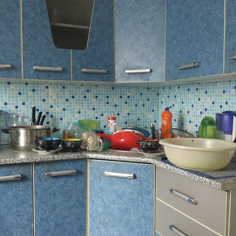 Так выглядит кухня , если нет посудомоечной машины