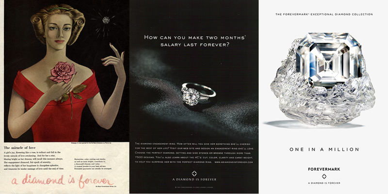 4. Рекламная кампания навязала нам представление о том, что чем больше бриллиант в обручальном кольце, тем сильнее любовь