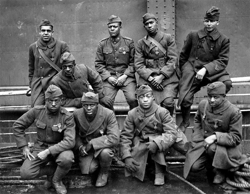 369-й пехотный полк, одним из прозвищ которого было Harlem Hellfighters, 1919 год. 