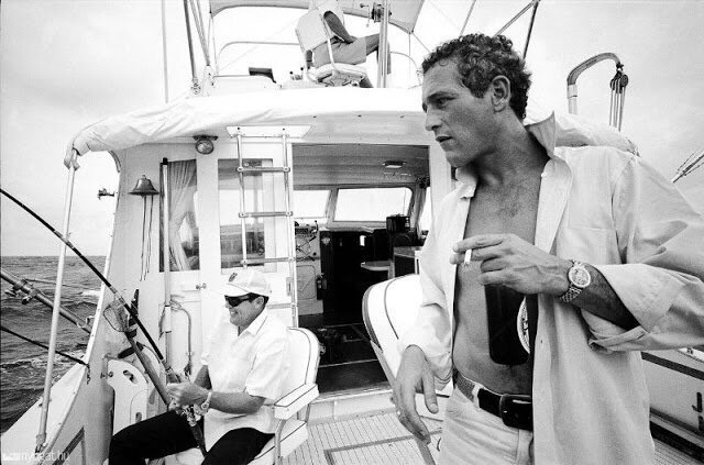 Пол Ньюман с пивом и сигаретой во время перерыва в съемках его режиссерского дебюта "Рейчел, Рейчел", Флорида, 1967. Фото Марка Кауфмана