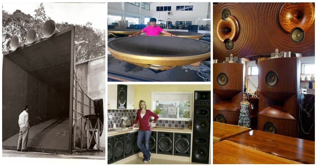 Гигантские колонки. Самые большие колонки. Колонка от соседей. Человек с колонкой. Колонка для соседей.