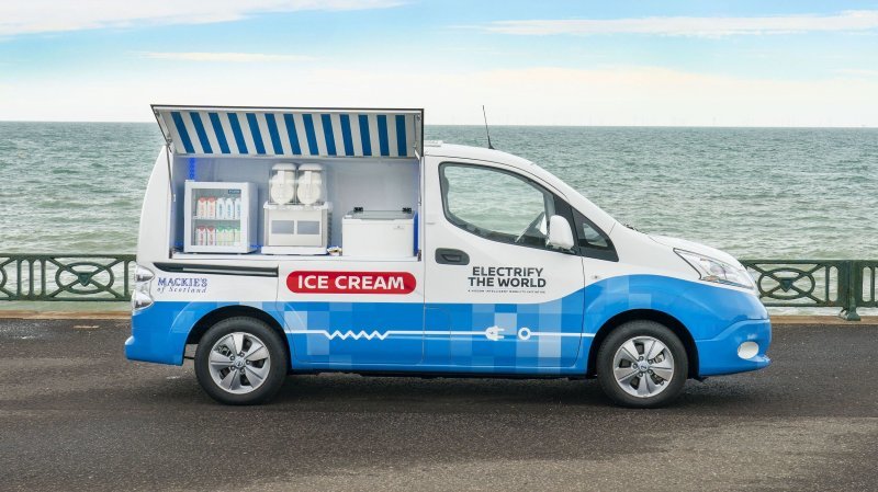 Nissan e-NV200 превратился в экологически чистый фургон для мороженого