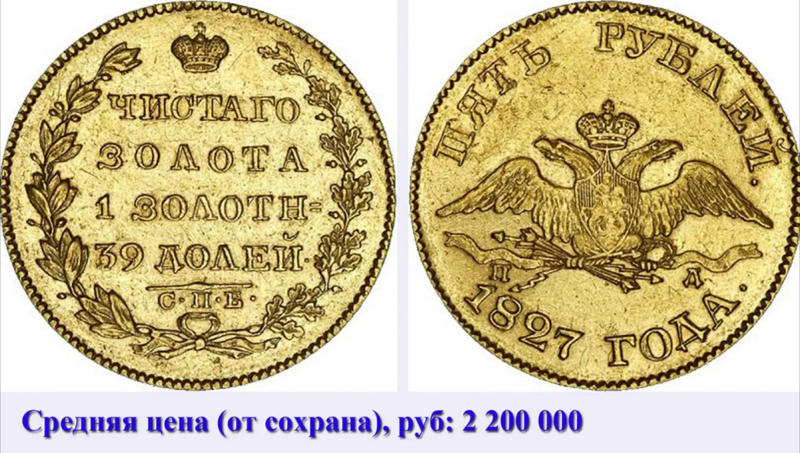 5 рублей 1827 года СПБ-ПД