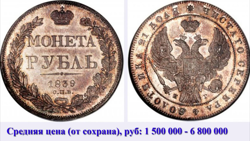 1 рубль 1839 года СПБ-НГ