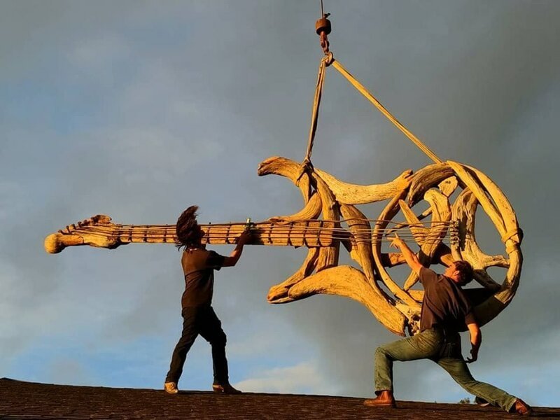 Мастер создает захватывающие дух скульптуры из найденных на пляже сухих деревьев