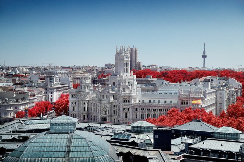 Красота Мадрида в инфракрасном свете