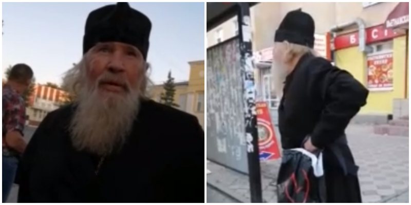 В Омске пьяный священник кричал матом на остановке в центре города