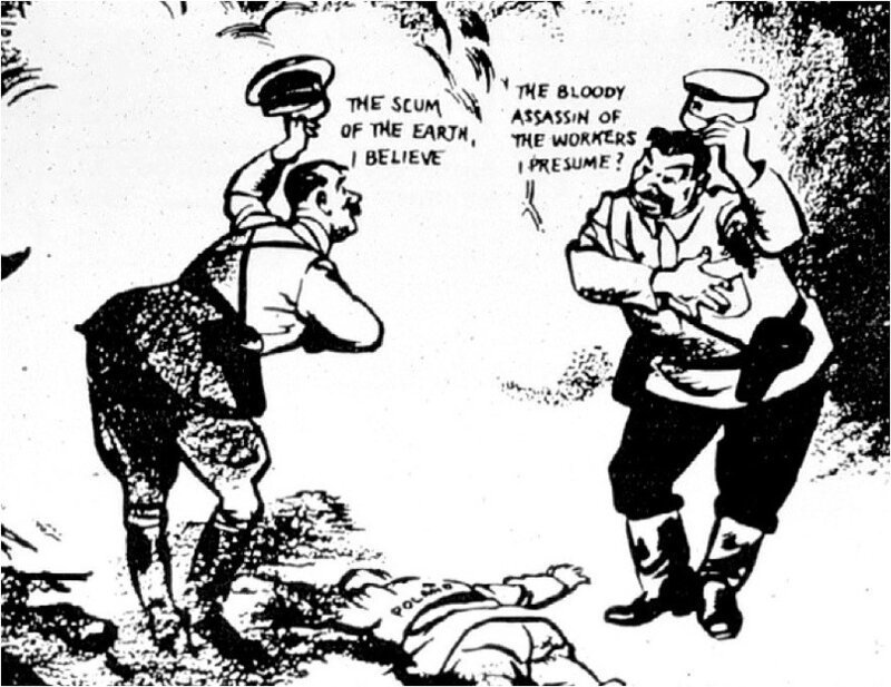 Английская карикатура по поводу раздела Польши, осень 1939 года